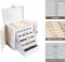 Jewelry Box for Women, 6 Layer Lockable Large Jewelry Holder Organizer with 5 Drawers for Jewelry Storage, Big Jewelry Box for Womens’ Christmas Gift (gray)